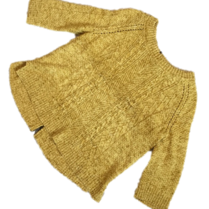 Cullen Cropped Yellow Sweater 100% Cotton Womans Sz S